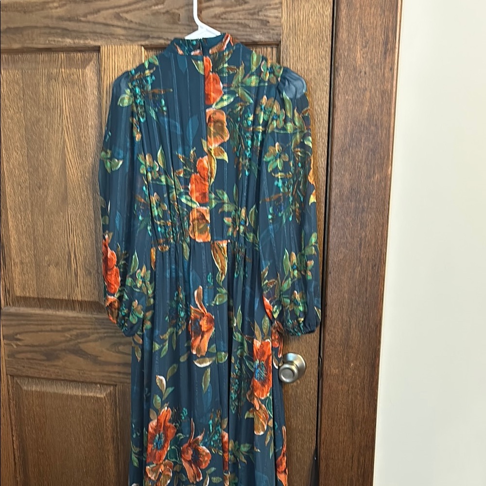 Not for sell! Sold in a trade!
Floral Maxi Dress - Teal and Orange - Picture 6 of 7